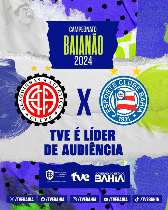 TVE é líder de audiência com Bahia e Atlético pelo Baianão